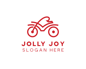 Red Cyclist Outline logo design