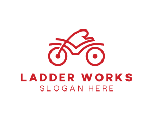 Red Cyclist Outline logo design