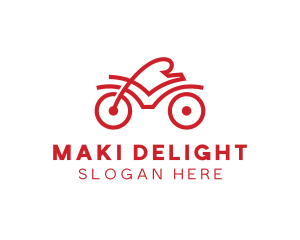 Red Cyclist Outline logo design