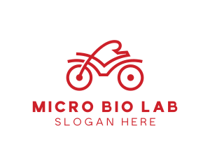 Red Cyclist Outline logo design