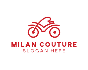 Red Cyclist Outline logo design