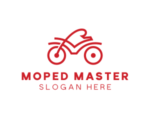 Red Cyclist Outline logo design