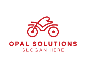 Red Cyclist Outline logo design