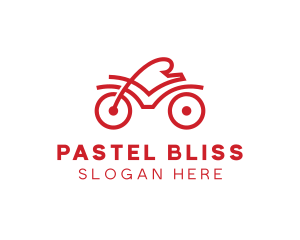 Red Cyclist Outline logo design