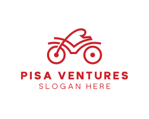 Red Cyclist Outline logo design