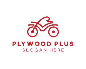 Red Cyclist Outline logo design