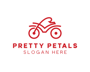 Red Cyclist Outline logo design