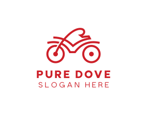 Red Cyclist Outline logo design