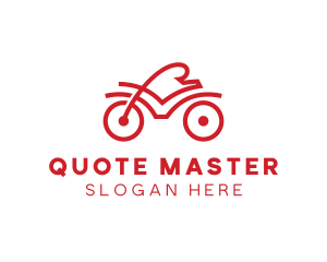 Red Cyclist Outline logo design