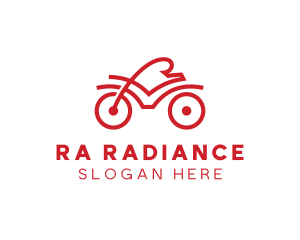 Red Cyclist Outline logo design