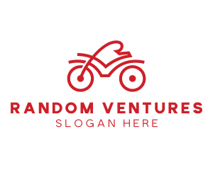 Red Cyclist Outline logo design