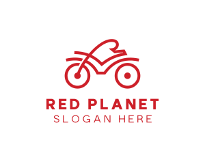 Red Cyclist Outline logo design