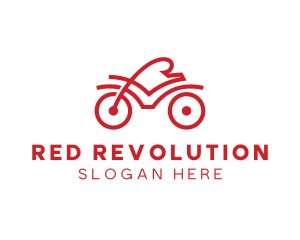 Red Cyclist Outline logo design