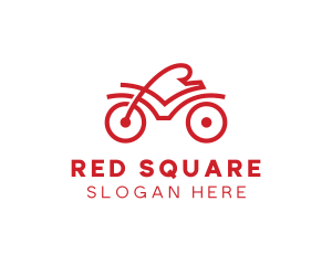 Red Cyclist Outline logo design