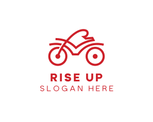 Red Cyclist Outline logo design