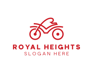 Red Cyclist Outline logo design