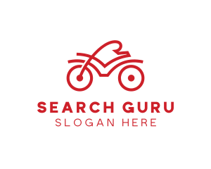 Red Cyclist Outline logo design