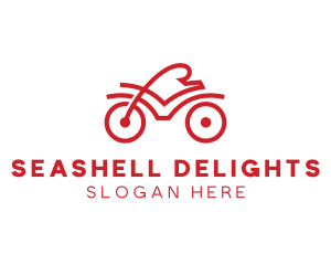 Red Cyclist Outline logo design