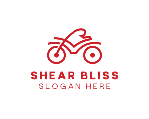 Red Cyclist Outline logo design