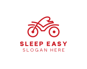 Red Cyclist Outline logo design