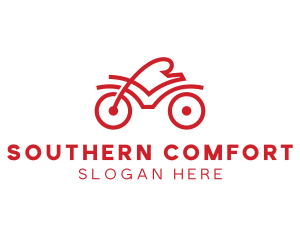 Red Cyclist Outline logo design