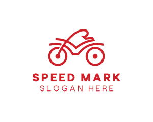 Red Cyclist Outline logo design