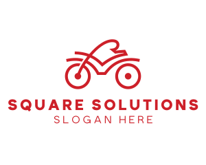 Red Cyclist Outline logo design