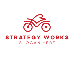 Red Cyclist Outline logo design