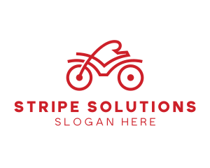 Red Cyclist Outline logo design