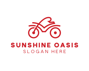 Red Cyclist Outline logo design