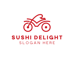 Red Cyclist Outline logo design