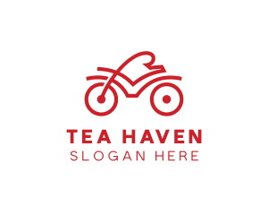 Red Cyclist Outline logo design