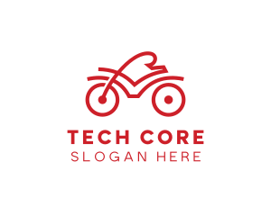 Red Cyclist Outline logo design