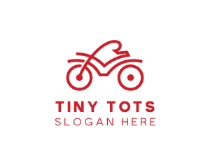 Red Cyclist Outline logo design