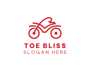 Red Cyclist Outline logo design