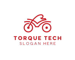 Red Cyclist Outline logo design