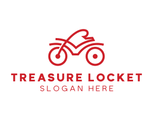 Red Cyclist Outline logo design