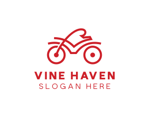 Red Cyclist Outline logo design