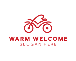 Red Cyclist Outline logo design