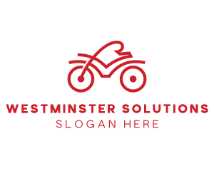 Red Cyclist Outline logo design