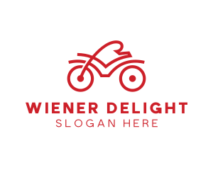 Red Cyclist Outline logo design