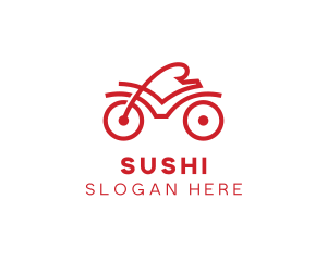 Red Cyclist Outline logo design