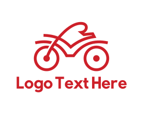 Triathlon - Red Cyclist Outline logo design