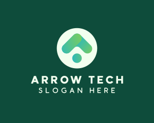 Gradient Arrow Tech Letter A logo design