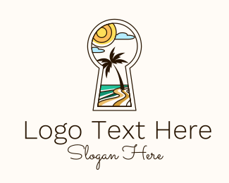 Tropical Beach Keyhole Logo