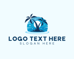 Vacation - Island Night Swimming logo design