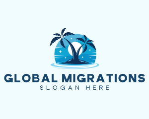 Island Night Swimming logo design