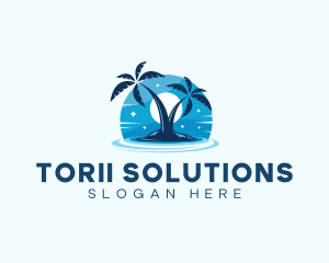 Island Night Swimming logo design