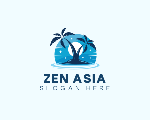 Asia - Island Night Swimming logo design