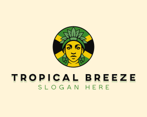 Female Caribbean  Leaves logo design